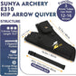 SUNYA Archery Hip Quiver for Arrows. Includes 3 Tubes Arrow Holder, Accessories Pockets and Waist Belt. Fit for Compound and Recurve Bow Practice.