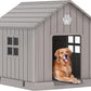 DRATO Dog House Indoor Outdoor for Small to Large Sized Dogs Indoor Outdoor Doghouse Puppy Shelter with Elevated Floor, Easy to Assemble (Light Brown, 38Inch(37.8 * 40.87 * 38.82))