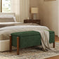 Storage Ottoman Bench, End of Bed Bench for Bedroom, 47" Boucle Upholstered Entryway Shoe Seat Benches, Holds up to 660 lb Storage Ottoman, Padded Blanket Chest Stool Foot Rest for Living Room Green