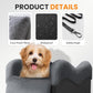 Portable Small Dog Seat for Car(Up to 11LB),Luxury Center Console Dog Car Seat Booster with Safety Tethers,Auti-Collapse Pet Travel Carrier for SUV,Truck.(Black/Grey)
