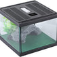 crapelles Glass Lizard Tank, Spider Box Kit, 7.8x7.8x5.9'' Tarantula Feeder Insects Beetle Habitat, Amphibians Terrarium for Small Pet, with Washable Mat, Resin Rock Shape Hideout, Artificial Flower