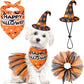 SCENEREAL Small Dog Halloween Costumes, Bandana Hat Dress Set, 3pcs Puppy Party Supplies, Soft Triangle Scarf, Cute Tutu Skirt Outfit for Girl Boy Pet