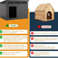 Dog House Indoor Outdoor,Resin Waterproof Puppy Shelter with Air Vents and Elevated Floor,Air Rod on Top to Open,Dog Kennel for Small to Medium Dogs(Black,32.2 * 25.12 * 24.13)