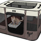 Foldable Pet Kitten Playpen, Upgrade Waterproof Portable Cat Dog Playpen Kennel Tent for Small Dog Cat, Removable Shade Cover, Indoor Outdoor Use for Small Pet, Brown