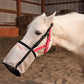 Majestic Ally Horse Feed Bag, Heavy Duty Nylon Mesh Grain Feed Bag, Adjustable Strap with Durable Snap and Elastic Straps, Comfort Neck Pad and Nose Pad- Large (Draft, Dark Gray)