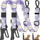 Pawaboo 2Pack Dog Seatbelt for Car, 3-in-1 Dog Car Seat Belt Bungee, Dogs Tether for Cars with Buckle & Hook Latch, Adjustable Reflective Dogs Cars Harness Leash with 360° Lockable Buckle,Light Purple