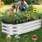 Galvanized Raised Garden Bed - 4×2×1ft (2 Packs) Planter Raised Beds for Gardening | Oval Metal Garden Planter Box with Safety Edging and Gloves for Vegetables Fruits and Flower - Silver