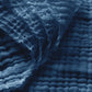 Carriediosa 100% Cotton Muslin Throw Blanket 108" X 90" King Size，4-Layers Summer Gauze Throws for Bed Couch，Soft Lightweight Breathable Linen Blankets Bedspread for Adults All Season，Navy Blue