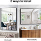 Black Bathroom Mirror, 36x48 Inch Rectangular Deep Frame Mirror, Large Wall Mounted Bathroom Vanity Mirror Over Sink for Bedroom,Restroom, Living Room, Hangs Vertically or Horizontally