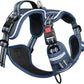 Timos Dog Harness Large Sized, No Pull Pet Harness with Neck Lockable Snap,No Choke Front Clip Dog Reflective Vest,Adjustable Metal Rings 3 Buckles,Easy Control Handle for Large Dogs Royal Blue L