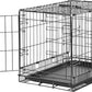 Amazon Basics Durable, Foldable Metal Wire Pet Crate with Tray, Portable and Sturdy for Travel, Single Door, Divider Panel, Perfect Size for Small Dogs, 22 x 13 x 16 in, Black