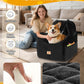 Car Seat Booster for Dog: High-Support Memory Foam Pet Car Seat for Small/Medium Dogs Under 35lbs with Elevated Cushion - Detachable Washable Puppy Travel Bed for Driving with Pockets (Black)