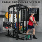 Smith Machine Home Gym with Aluminum Pulley Set- 2000lbs Capacity All-in-One Power Rack with Cable Crossover, Pull-Up Bar & Dip Station, Includes 18 Attachments, P107 Anvil