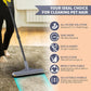 3 in 1 Carpet rake Kit for Pet Hair Removal Tool - Reusable Pet Hair Remover Broom w 58" Adjustable Long Handle, Dog & Cat Carpet Scraper, Pet Hair Remover for Rugs, Mats, Couch, Curtains(Gray)