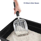 WePet Cat Litter Scoop, Aluminum Alloy Sifter, Kitty Metal Scooper, Deep Shovel with Diagonal Sifting Hole, Long Handle, Kitten Poop Lifter for Litter Box, Large Size, Black Handle