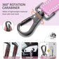 IOKHEIRA Dog Seat Belt 3-in-1 Car Harness for Dogs Adjustable Safety Seatbelt for Car Nylon Reflective Bungee Fabric Dog Car Harness with Clip Hook Latch & Buckle, Swivel Zinc Alloy Carabiner (Pink)