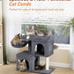 Cat Tree with Large Top Perch, 21.6in Cat Tower with Big Hammock and Dual Condos, All-in-one Cat Activity Center