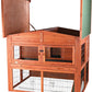 TRIXIE natura Outdoor Deluxe Rabbit Hutch with Run - Large 2-Story Rabbit Cage with Non-Slip Ramp - Elevated Small Animal House with Secure Playpen, Hinged Roof & Two Pull-Out Trays - in Natural