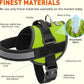 Dogline Dog Harness, Reflective No-Pull Adjustable Vest with Handle, Breathable No-Choke Harness for Small, Medium or Large Dogs Room for Patches Girth 15 to 18 in Lime Green