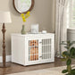 32" Heavy Duty Dog Crate Furniture for Small and Medium Dogs, Metal Kennel for High Anxiety Dogs, Chew Proof Pet Cage Indoor, Decorative Dog Kennel End Table, White