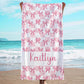 JML Personalized Beach Towel with Name, Custom Beach Towel with Text, Customized Bow Microfiber Pool Towel, Quick Dry & Absorbent Swim Towel for Adult,Anniversary, Birthday, Summer Holiday,Vacation