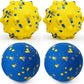 Dog Tennis Balls for Aggressive Chewers, Indestructible Durable Bouncy Interactive Toy for Dogs Fetch Game Lightweight Floating Outdoor Training(2 Yellow Point+ 2 Blue Circle Large)