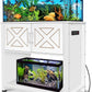 40 Gallon Tank Stand with Cabinet and Power Outlets, Heavy Duty Metal Aquarium Stand for 40-50 Gallon Breeder Tank, Turtle Tank, Double Terrarium Stand, 660LBS Capacity, White
