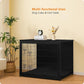 DWANTON Dog Crate Furniture with Cushion, Wooden Kennel Table with Double Doors, Indoor Dog House, Extra Large Size, 43.3" L, Black