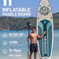 Inflatable Paddle Board 11 '* 34 "* 6" Extra Wide Sup Board, 420lb Capacity Paddle Board for Adults, Suitable for Sea and Lakes, 2+1Family Board