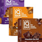 IQBAR Brain and Body Plant Protein Bars - Chocolate Lovers Variety - 36-Count Low Carb - Gluten Free, High Fiber, Vegan Snacks - Low Sugar Meal Replacement