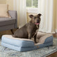 TOWN & COUNTRY EVERYDAY CuddleTown Comfy Solid Bolster Sofa Pet Bed, Supportive & Calming Egg Crate Foam, Non-Slip Bottom, Machine Washable Cover, Beige, Large 35"x25"x8"