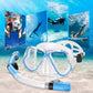Greatever Dry Snorkel Set,Panoramic Wide View,Anti-Fog Scuba Diving Mask,Professional Snorkeling Gear