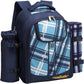 Apollo Walker Picnic Backpack Bag for 2 Person with Cooler Compartment, Detachable Bottle/Wine Holder, Fleece Blanket, Plates and Cutlery (Blue)