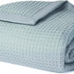 Salt Earth GOTS Certified 100% Organic Cotton Throw Blanket, 90" X 90" Blankets & Throws for Bed, Throw Blanket for Couch,Modern & Cozy Blanket, All Seasons Waffle Blanket, Soft Blanket (Silver Blue)