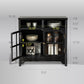 Chogori 31.5" Solid Wood Buffet Cabinet with Storage, Farmhouse Sideboard with 2 Doors, Coffee Bar Cabinet for Dining Room, Kitchen, or Living Room, Black