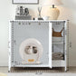 Cat Litter Robot Enclosure,for Placing Litter Robot 3/4,Power Outlet and Dog-Proof Shelf for Litter Robot Cabinet,Litter Collector for Automatic Litter Box Enclosure,Cloud White