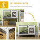 PawHut Wooden Rabbit Hutch, Indoor Elevated Guinea Pig Cage with Run, Ladder, Lockable Doors and Removable Tray, Coffee