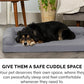 Furhaven Cooling Gel Dog Bed for Medium/Small Dogs w/ Removable Bolsters & Washable Cover, For Dogs Up to 35 lbs - Pinsonic Quilted Paw L Shaped Chaise - Titanium, Medium