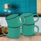 DISCOUNT PROMOS Ceramic Campfire Coffee Mugs 13 oz. Set of 10, Bulk Pack - Perfect for Tea, Espresso, Cappuccino, Hot Cocoa - Mint
