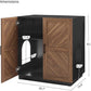 unipaws Cat Litter Box Enclosure with Shelves, Tall Hidden Litter Box Cover for Tall or Top Entry Litter Box, Kitty Enclosed Litter Box Cabinet, Cat Box Furniture, Walnut
