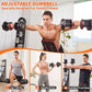 Adjustable Dumbbell Set 25/55/90LBS,10 in 1 Free Weights Dumbbell with Anti-Slip Texture Handle,1 Sec Speed Adjustment Men/Women Gym and Home Strength Training Equipment.