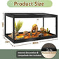 PROLEE Bearded Dragon Tank,Tempered Glass Reptile Tank with Mesh Roof and Front Sliding Door,Anti-Scratch Lizard Tank,Spacious Reptile Enclosure for Snakes,Lguanas (Black, 63Gallons,40"x20"x20")