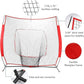 ZELUS Baseball Net 7 ft x7 ft, Softball Hitting & Pitching with Carry Bag, Ground Stakes, Portable Backstop & Bow Frame, Training Equipment for All Ages