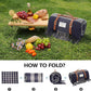 G GOOD GAIN Waterproof Picnic Blankets- Extra Large Outdoor Blanket Foldable, Beach Blanket with PU Handles, Sandproof Picnic Mat for Hiking, Camping, Lawn, Park, Grass.GreySquare
