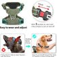 Timos Dog Harness Medium Sized, No Pull Pet Harness with Neck Lockable Snap,No Choke Front Clip Dog Reflective Vest,Adjustable Metal Rings 3 Buckles,Easy Control Handle for Medium Dogs Green M