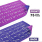 Instructional Travel Yoga Mat with 75 Poses & Exercises - Non-slip Exercise Mat for Home Workout, Includes Carrying Bag - Perfect for Beginners, 68"x24"x0.25"
