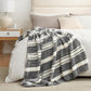 Snuggle Sac Queen Size Bed Blanket Stripe Black, Super Soft Warm Bedding Blankets Cozy Knit Fuzzy Plush Blankets for Bed, Living Room, Stripe Black, Queen 90"x90"