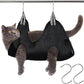 Pet Grooming Hammock for Cats & Dogs, Breathable Mesh Dog Hanging Harness for Nail Trimming, Grooming, Bathing Includes S Hooks, Comfortable Dog Grooming Harness (Black)