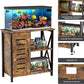 20-29 Gallon Fish Tank Stand, Aquarium Stand with Cabinet Accessories Storage, Heavy Duty Metal Frame, 31.49" L*15.74" W Tabletop, 330LBS Capacity, Rustic Brown PG07YGN