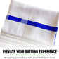 Towels N More 24x48 Soft Poolside Towels 6 Large Super Absorbent White Pool Towel with Blue Center Stripe for Home Pool Spa Gym Hotel Motel as Bath Towels